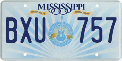 MS license plate BXU757