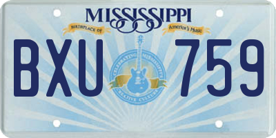 MS license plate BXU759