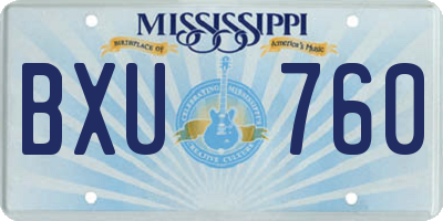 MS license plate BXU760