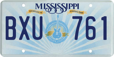 MS license plate BXU761