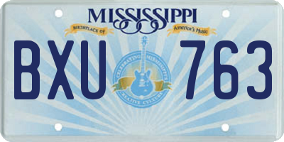 MS license plate BXU763