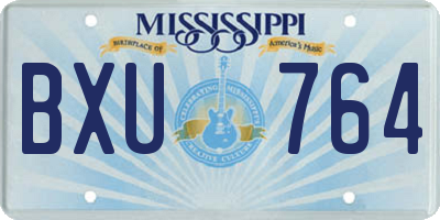 MS license plate BXU764