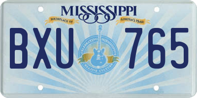 MS license plate BXU765