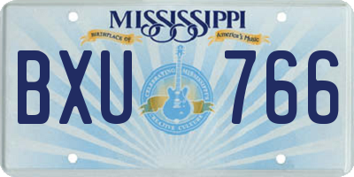 MS license plate BXU766