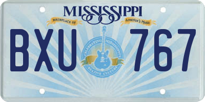 MS license plate BXU767