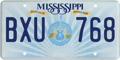 MS license plate BXU768