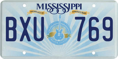MS license plate BXU769