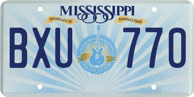 MS license plate BXU770