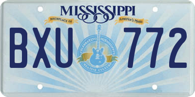 MS license plate BXU772