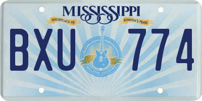 MS license plate BXU774