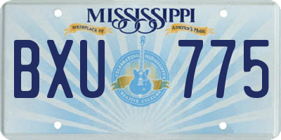 MS license plate BXU775