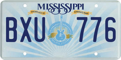 MS license plate BXU776