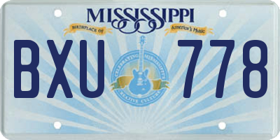 MS license plate BXU778