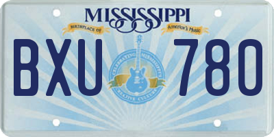 MS license plate BXU780