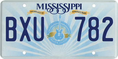 MS license plate BXU782