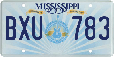 MS license plate BXU783