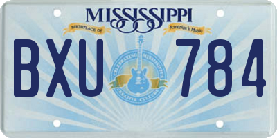 MS license plate BXU784