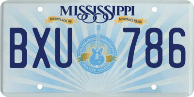 MS license plate BXU786