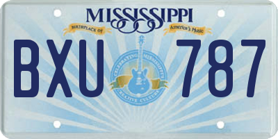 MS license plate BXU787