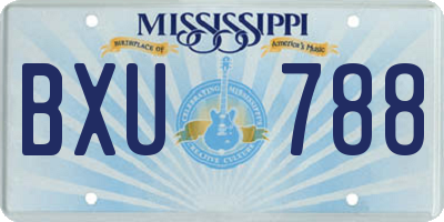 MS license plate BXU788