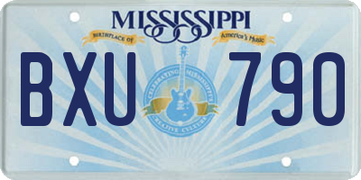 MS license plate BXU790