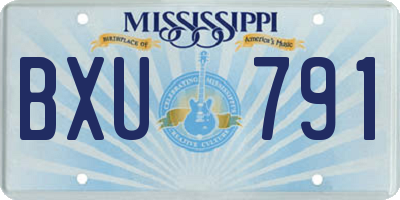 MS license plate BXU791