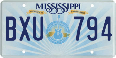 MS license plate BXU794