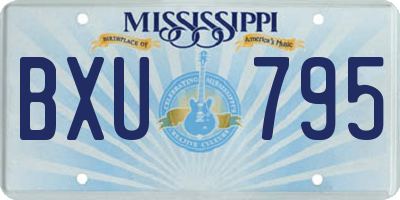 MS license plate BXU795