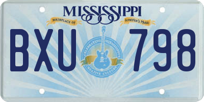 MS license plate BXU798