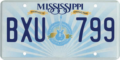 MS license plate BXU799