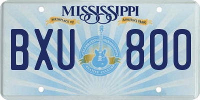 MS license plate BXU800