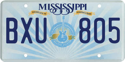 MS license plate BXU805