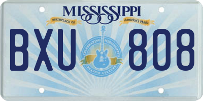 MS license plate BXU808