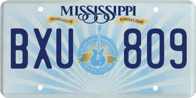 MS license plate BXU809