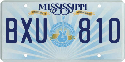 MS license plate BXU810