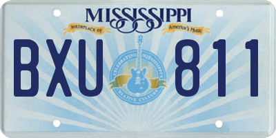 MS license plate BXU811