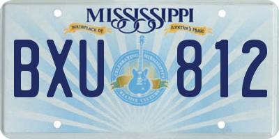 MS license plate BXU812