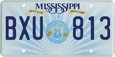 MS license plate BXU813