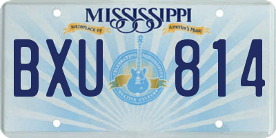 MS license plate BXU814