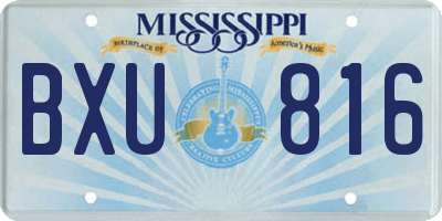 MS license plate BXU816