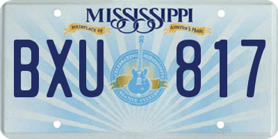 MS license plate BXU817