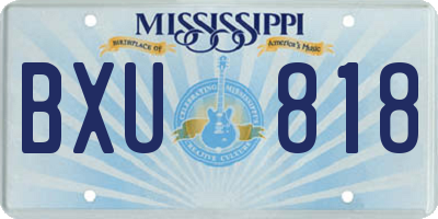 MS license plate BXU818