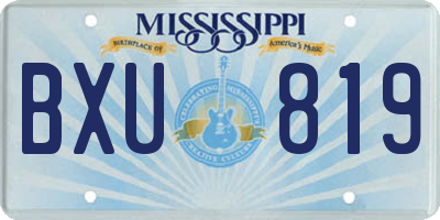 MS license plate BXU819