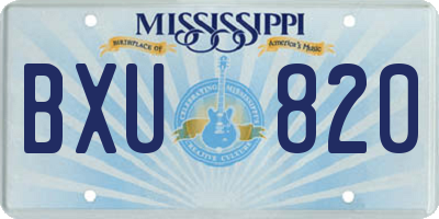 MS license plate BXU820