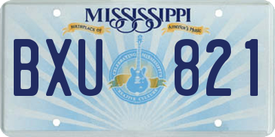 MS license plate BXU821