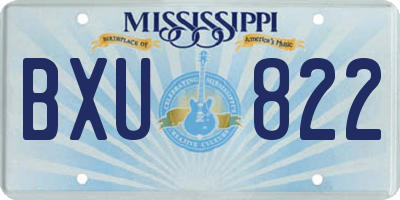 MS license plate BXU822