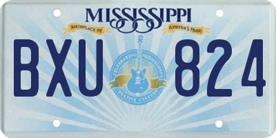 MS license plate BXU824