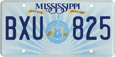 MS license plate BXU825