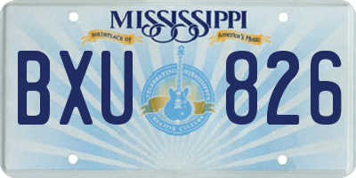 MS license plate BXU826
