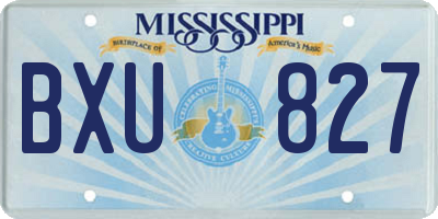 MS license plate BXU827